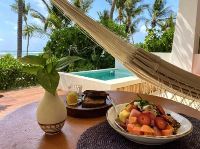 Beachfront suites in Tulum beach